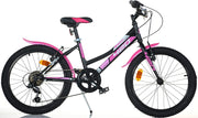 BICICLETTA MOUNTAIN BIKE DA BAMBINA LADY 20 POLLICI IN COLORE NERO E ROSA
