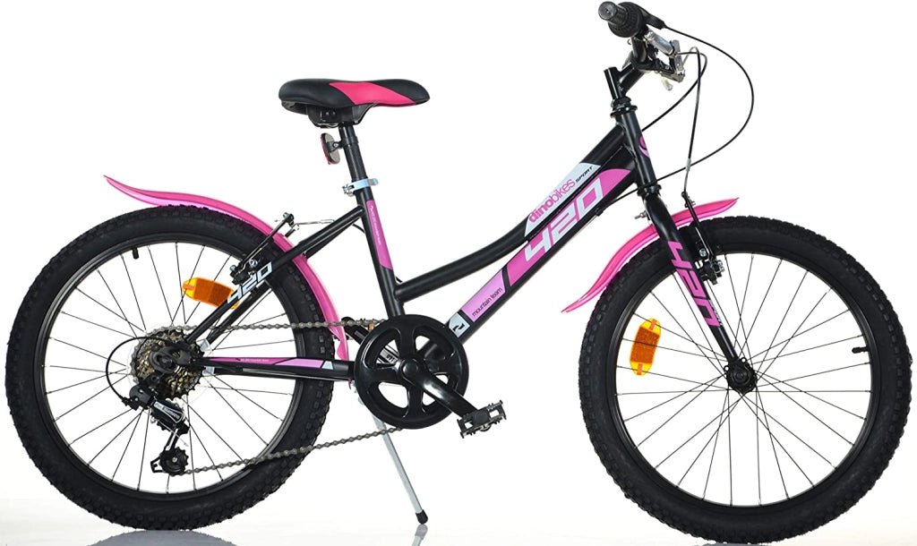 BICICLETTA MOUNTAIN BIKE DA BAMBINA LADY 20 POLLICI IN COLORE NERO E ROSA