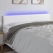 Testiera Bianca a LED-Testata-Testiera Decorativa 160x5x78/88 cm in Similpelle 969313