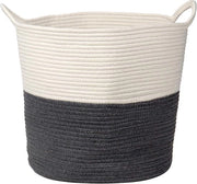 Contenitore di stoccaggio in cotone, cesto di corda intrecciata, contenitore di conservazione per giocattoli per bambini con maniglia, per soggiorno, camera da letto dei bambini, bagno, 38 x 38 cm