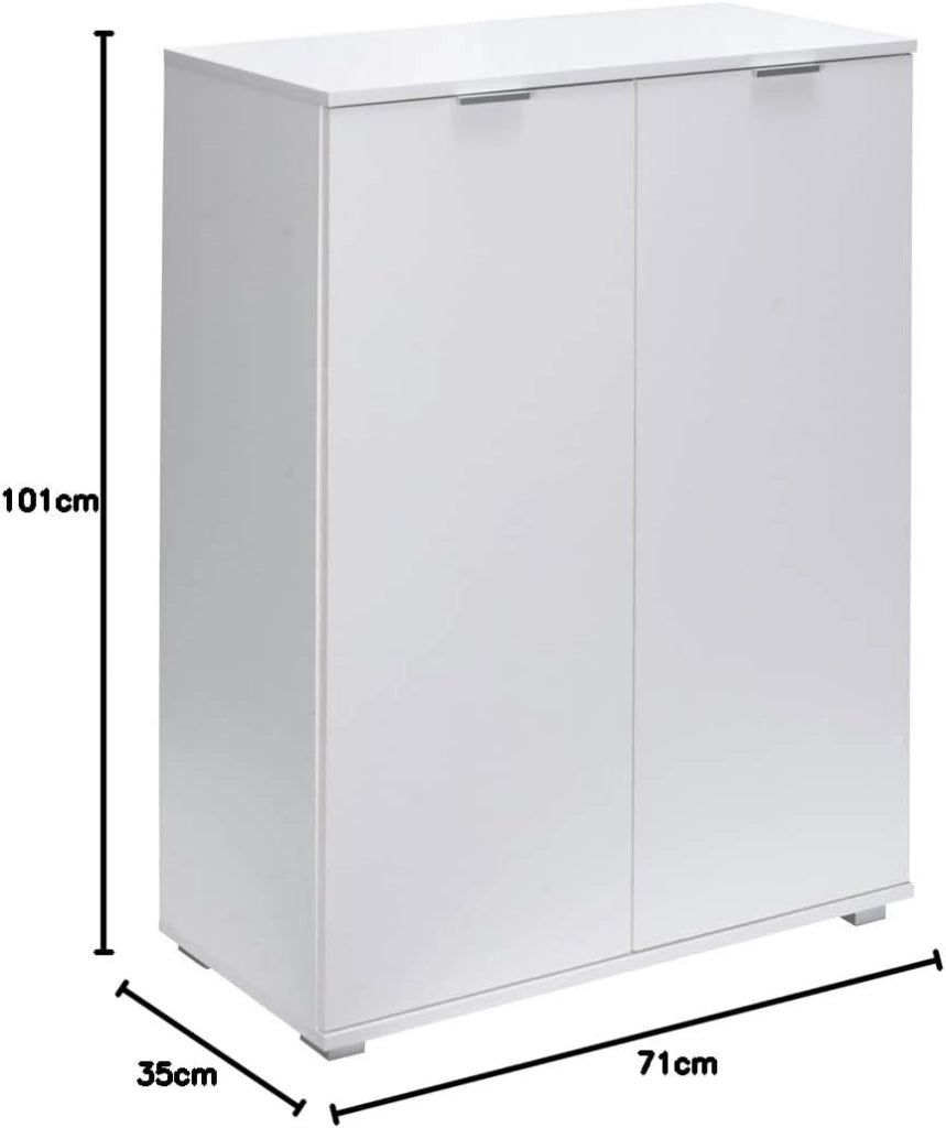 Deuba Armadietto cassapanca 71 x 101 x 35 cm, credenza per Camera da Letto, Cucina, Bagno, Bianco
