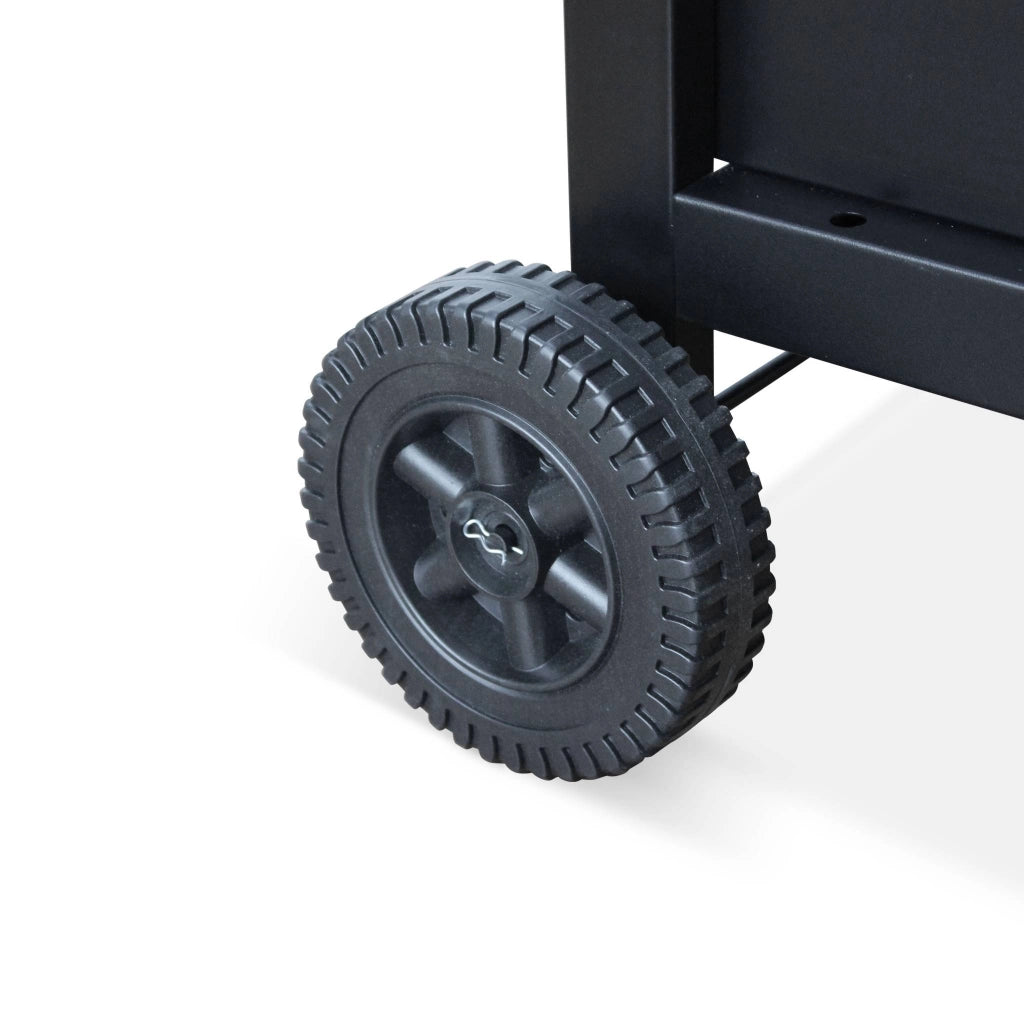 Carrello piastra 3 bruciatori acciaio, nero