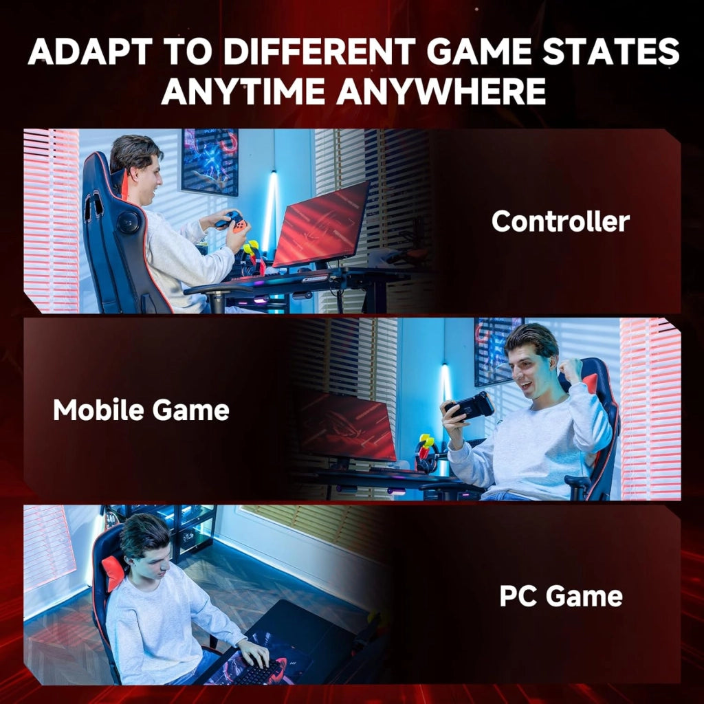 Sedia da gioco con altoparlanti Bluetooth, schienale e altezza regolabili, braccioli 3D, poggiapiedi, sedia ergonomica per computer per giocatori (rosso mattone)