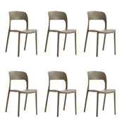 SEDIE IN POLIPROPILENE IMPILABILI 56x48x83cm TORTORA INTERNO-ESTERNO 6PZ MEB