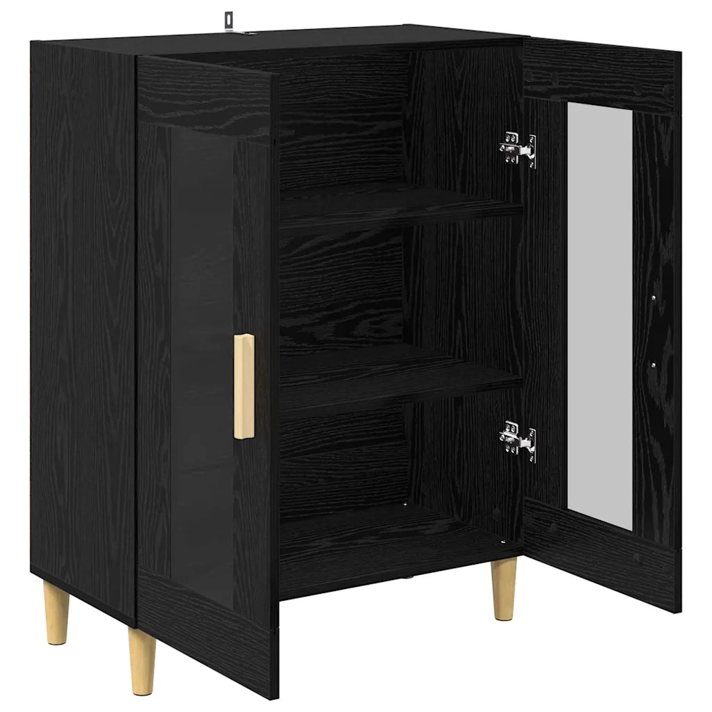 Credenza-Buffet-Armadio da cucina Rovere Nero 69,5 x 34 x 90 cm Legno multistrato 722812