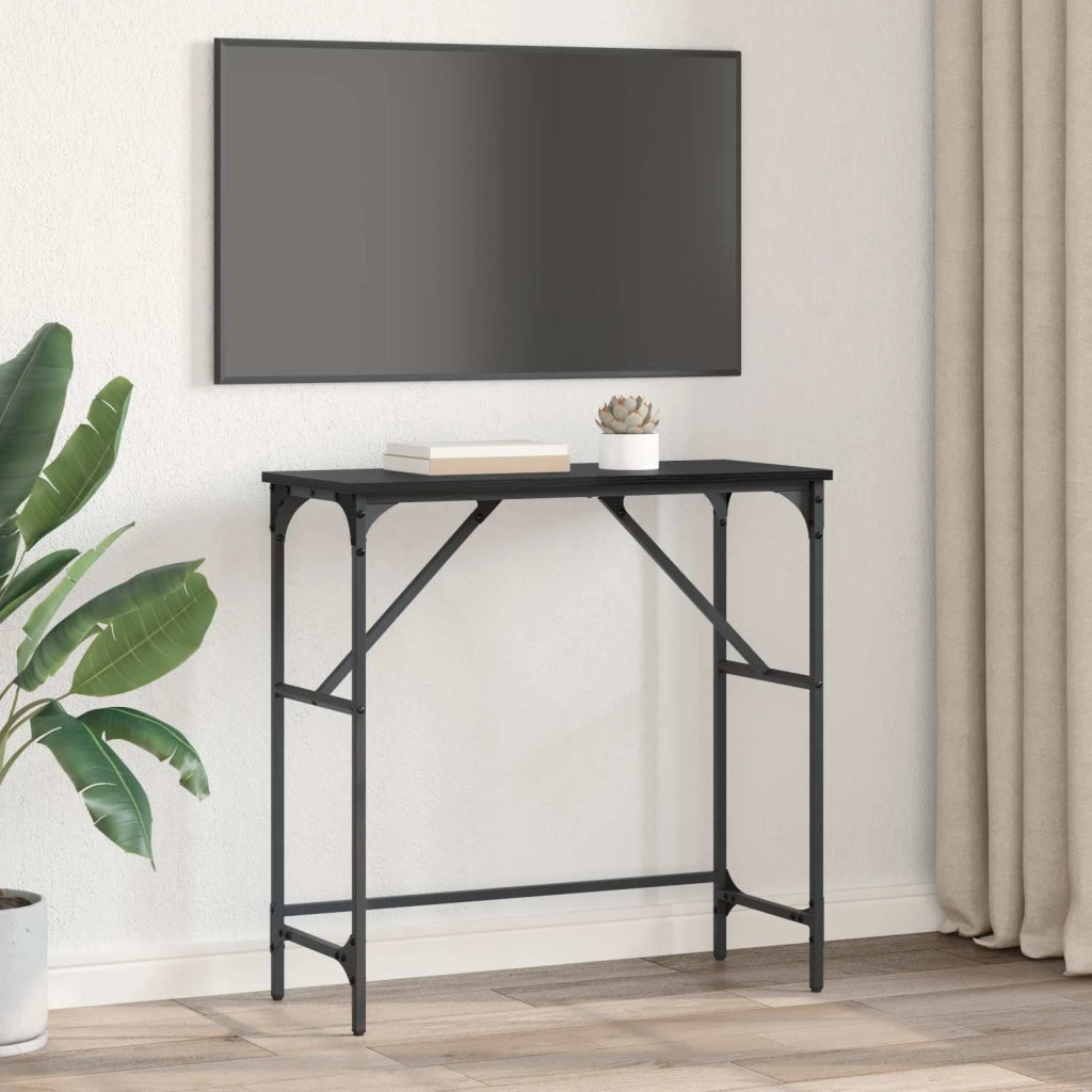 Tavolo consolle Rovere Nero 75 x 32 x 75 cm Legno multistrato 882210