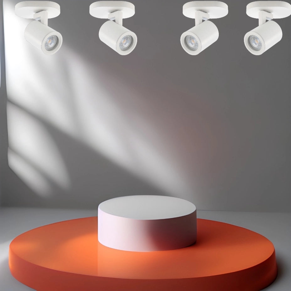 Plafoniera lampada da soffitto bianca faretto direzionabile e attacco per lampade GU10 ad 1 diffusore