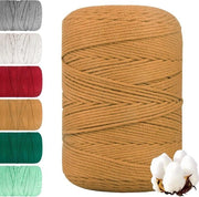 Filato di cotone macramè premium 3mm - 500m di lunghezza - 4 fili spessi corda di cotone per decorazioni boho e piante da appendere per artigianato DIY