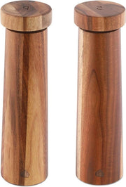 Set di macinatore di sale e pepe - Mola manuale regolabile in ceramica - Facile da pulire e duraturo - Realizzato in acacia