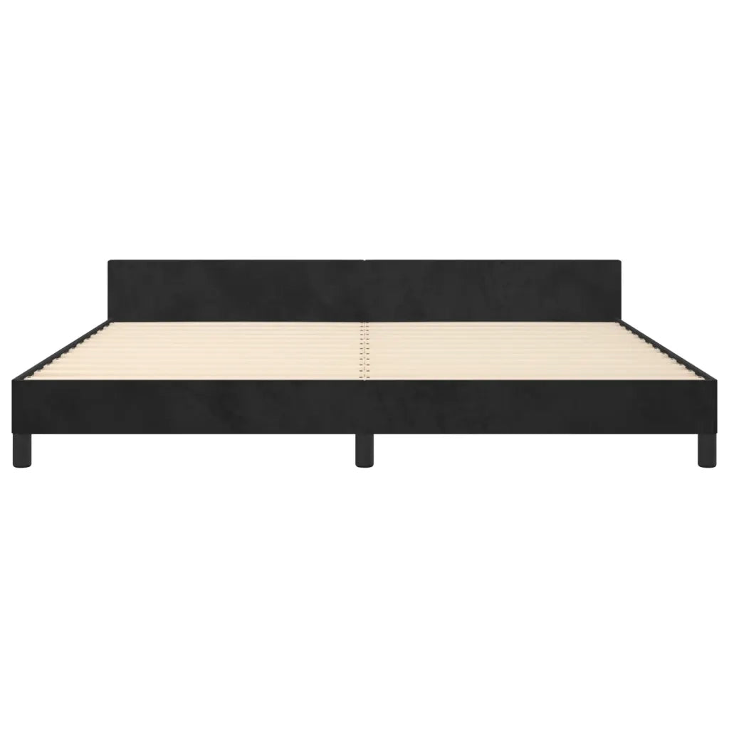 Giroletto senza Materasso Nero 200x200 cm in Velluto