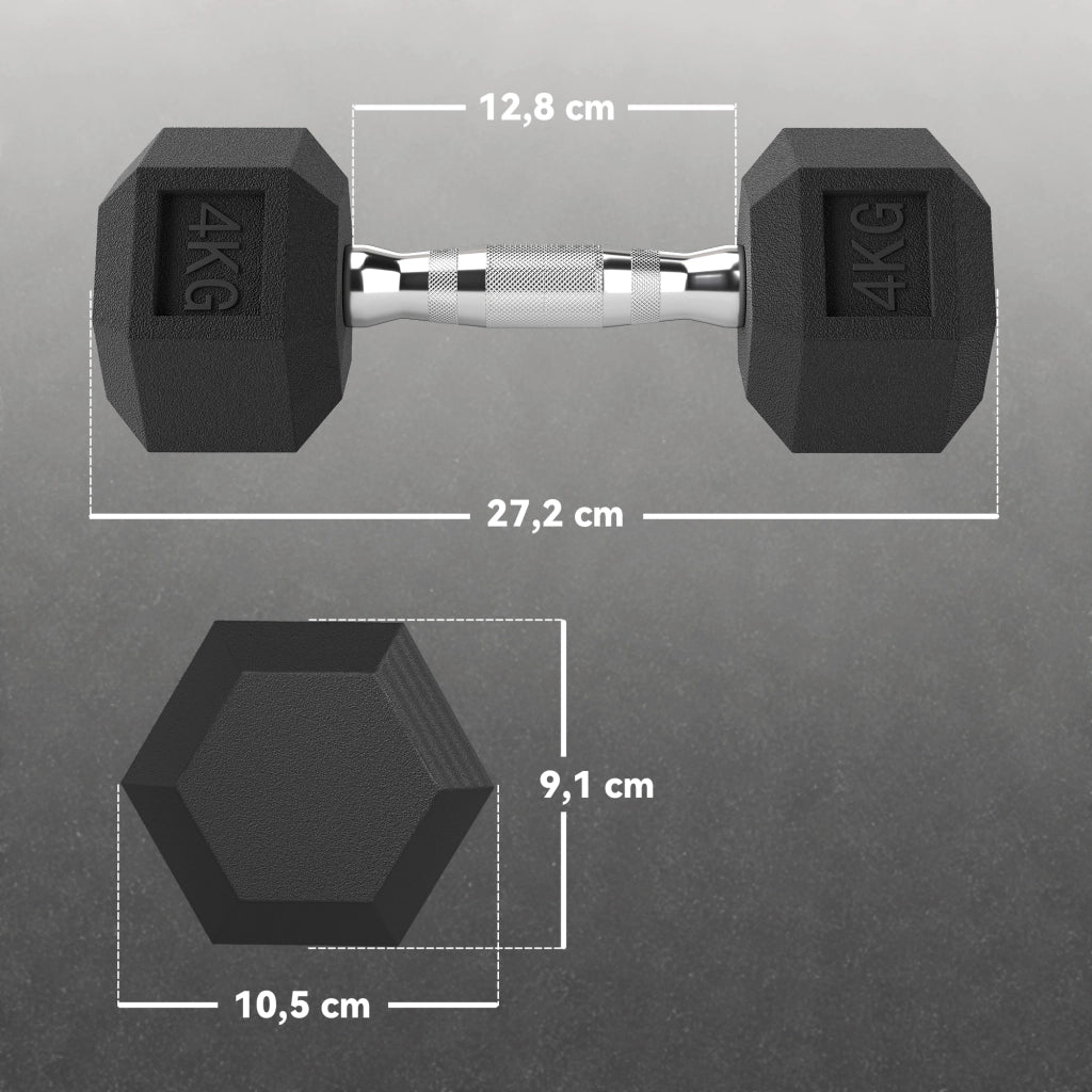 Set manubri esagonali in gomma ¨C Zephmum ¨C 2 pezzi, acciaio nero