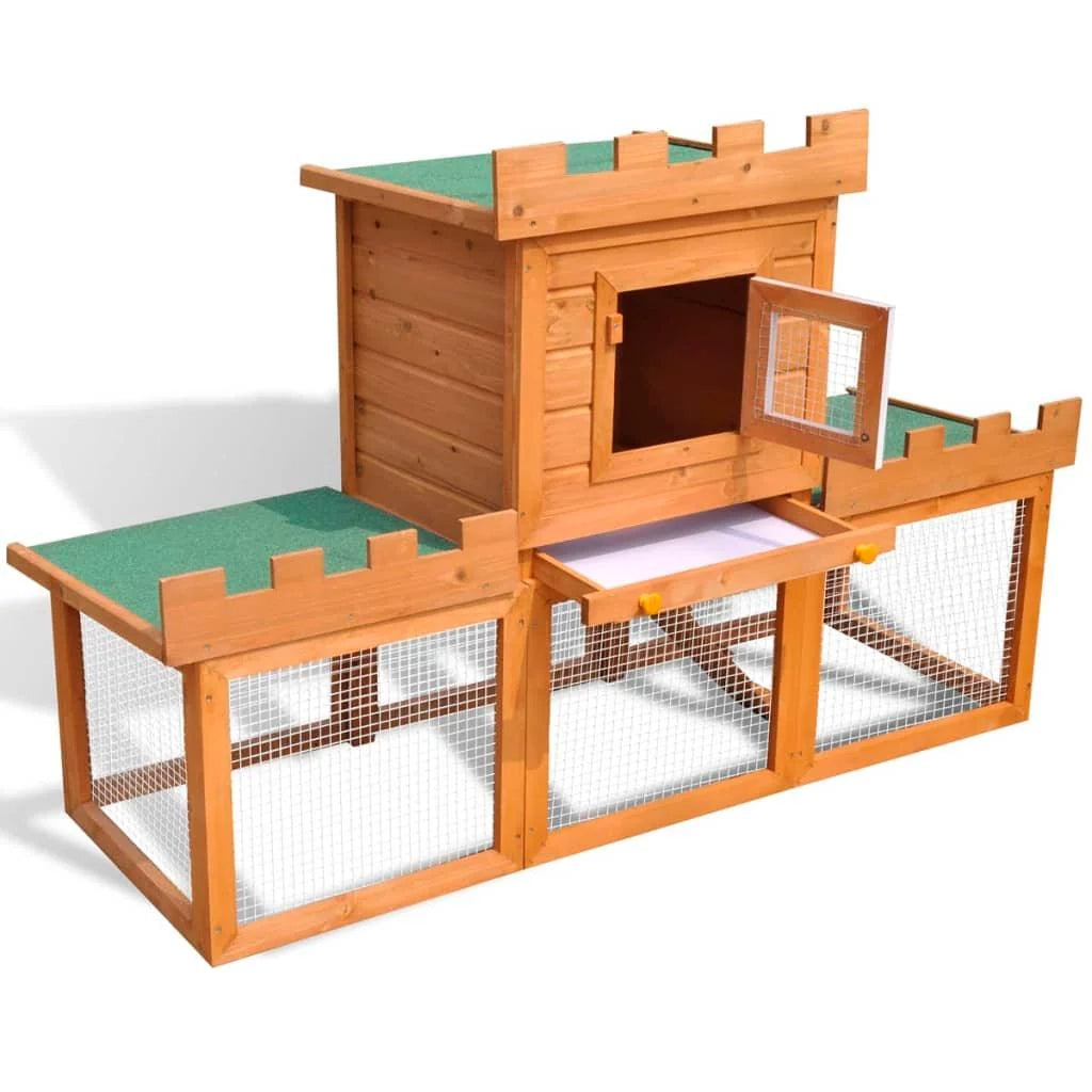 Grande gabbia/conigliera da esterno 142 x 50 x 101 cm in legno marrone 02_0000602