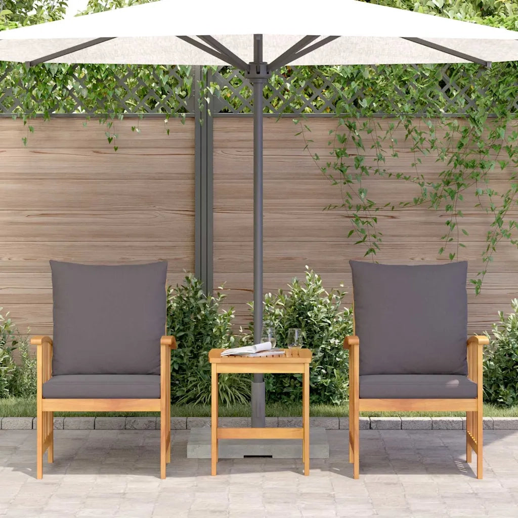 Set Divano da Giardino con cuscino 3 pz | Set Salotto da Giardino Olio Naturale