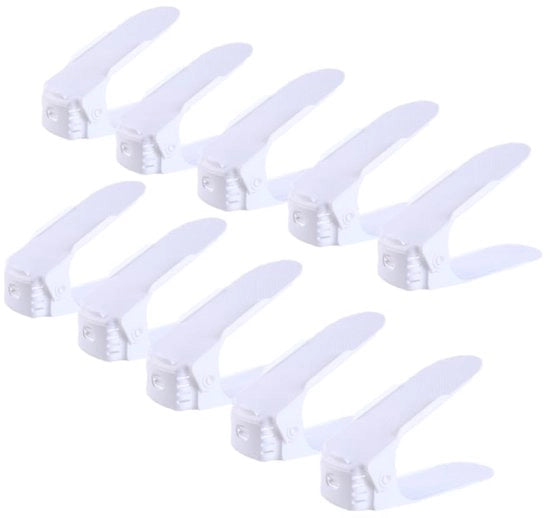 Organizzatore di Slot per Scarpe Adattabile - 10 Pezzi - Bianco - Scarpe a Doppia Faccia