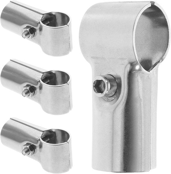 Connettori T in acciaio inossidabile 4 pezzi 25 mm - Supporto tubo con chiusura a gas finale