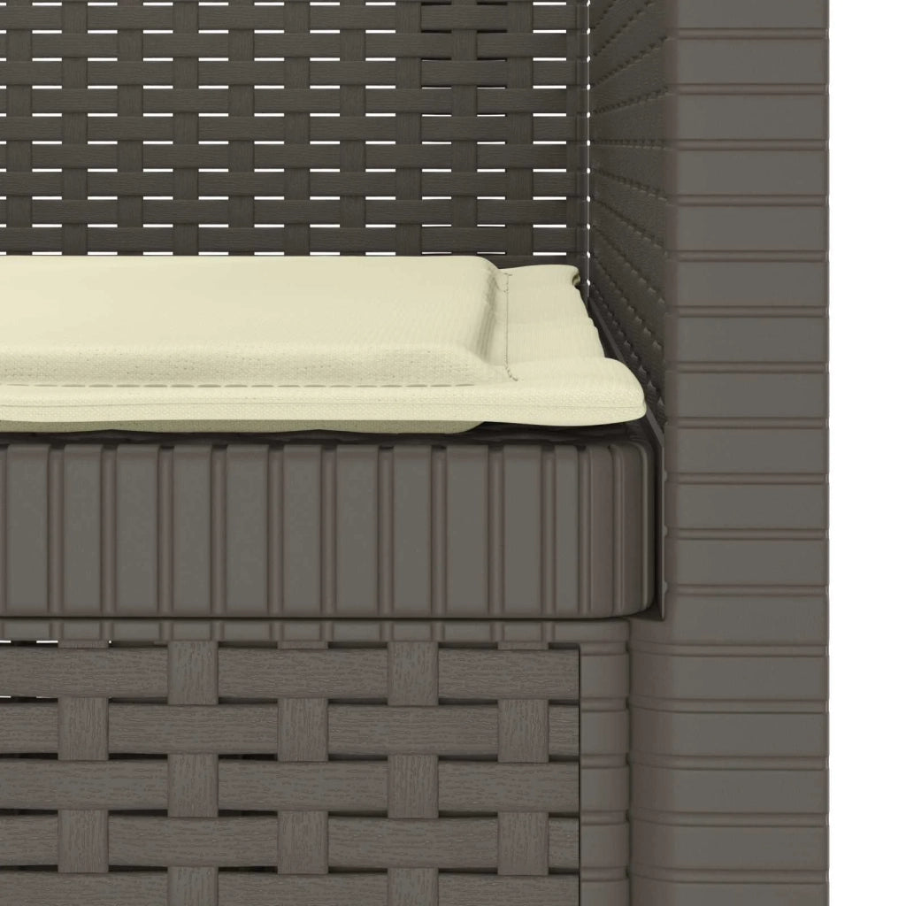 Sedia da giardino-Poltrona a 1 Posto con Cuscino Aspetto Rattan PP Grigio Chiaro 732211