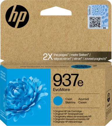 HP Cartuccia di inchiostro ciano originale 937e EvoMore