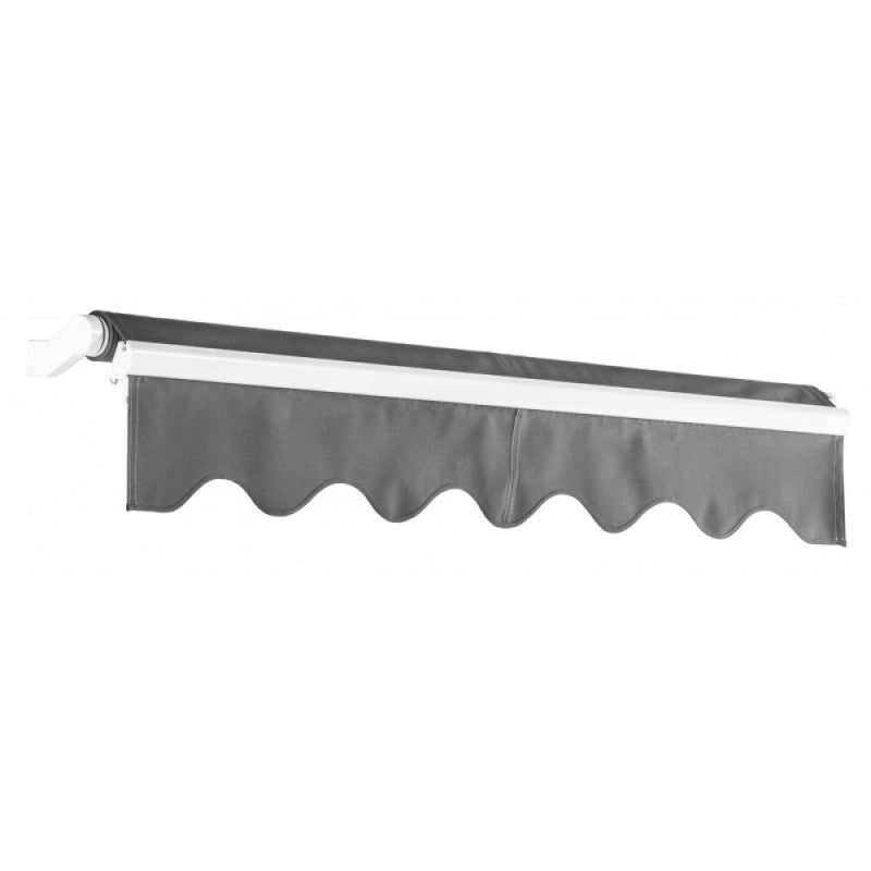 Tenda da Sole a Bracci Estensibili su Barra Quadra Tempotest Para', col. Marrone 18, Largh. 3,9m x Sporgenza 2.35m con Arganello Destro