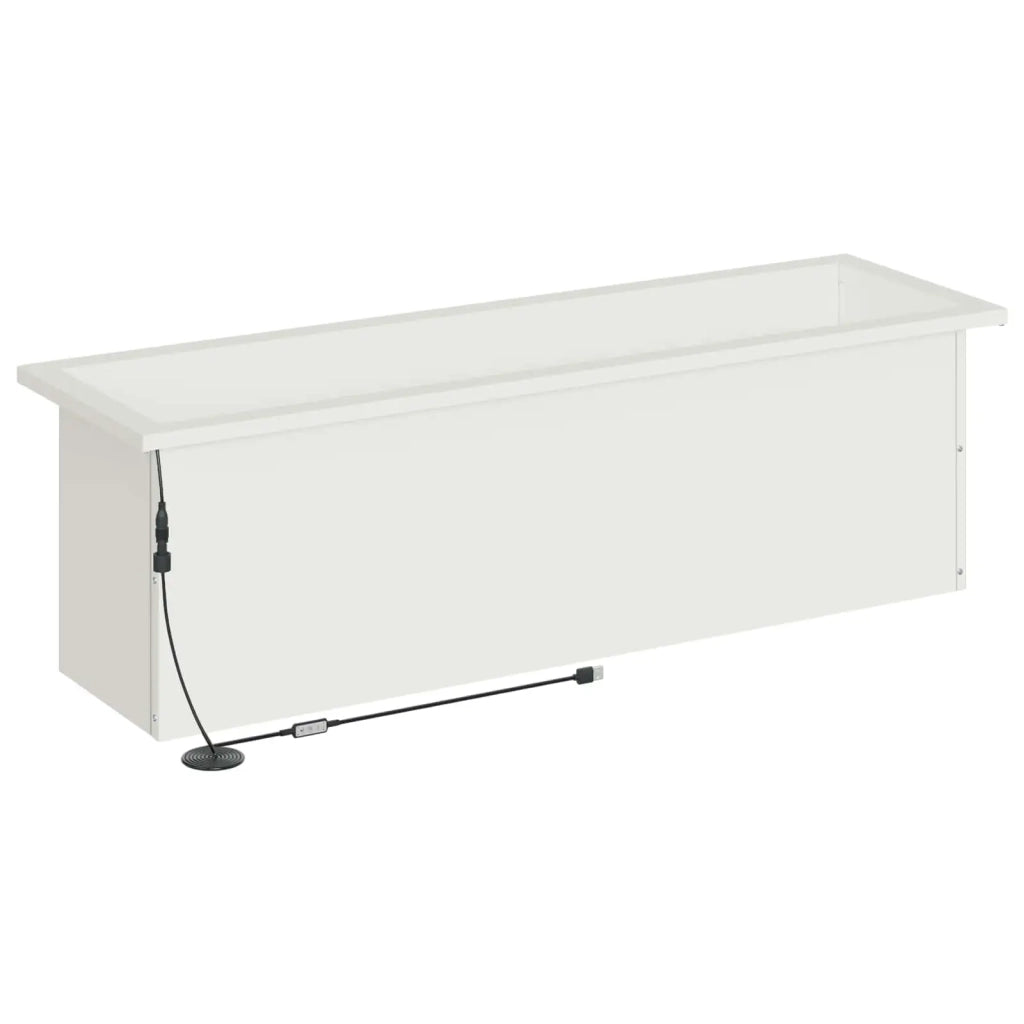 Fioriera da giardino con LED 2 pz Bianco 30 x 100 x 30 cm 8008115