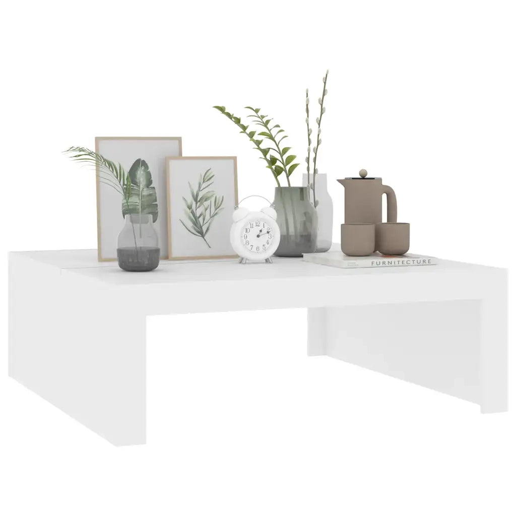 Tavolino da Salotto Bianco 100x100x35 cm Truciolato 808567
