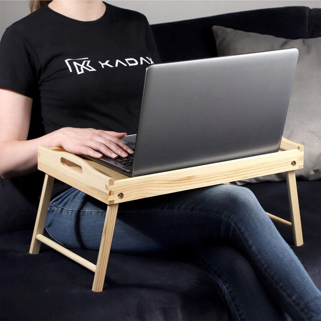 Tavolino da colazione pieghevole in legno KADAX per laptop da letto, vassoio regalo