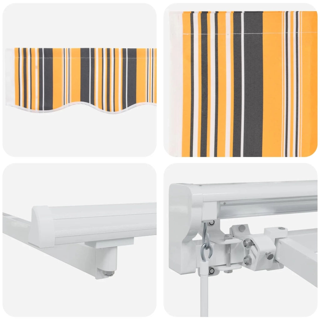 Tenda retrattile manuale Giallo, Grigio e Bianco 4 × 3,5 m 3420279