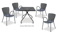 Set 4 Sedie da Giardino 56x62x84 cm in Acciaio con Braccioli RD Italia Sonia Antracite