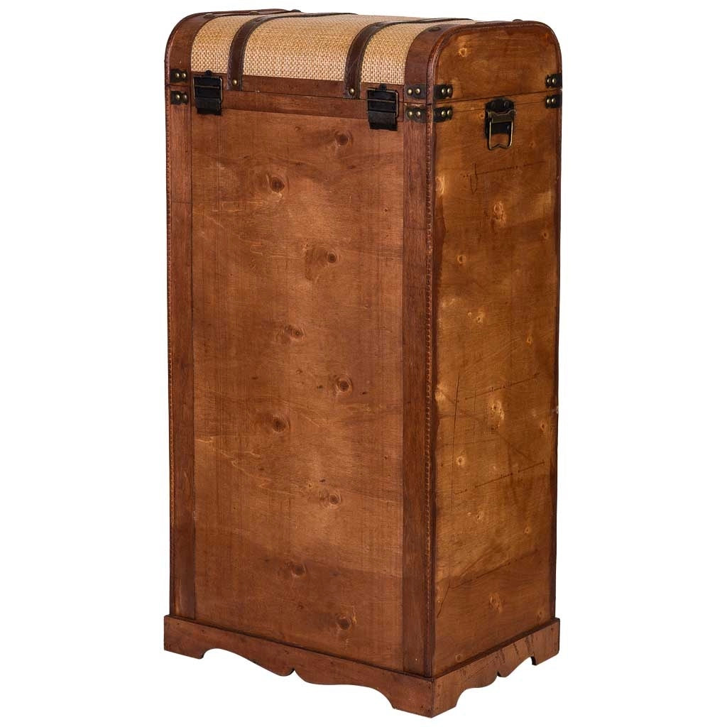 Baul porta bottiglie in legno marrone 44x30x85h cm