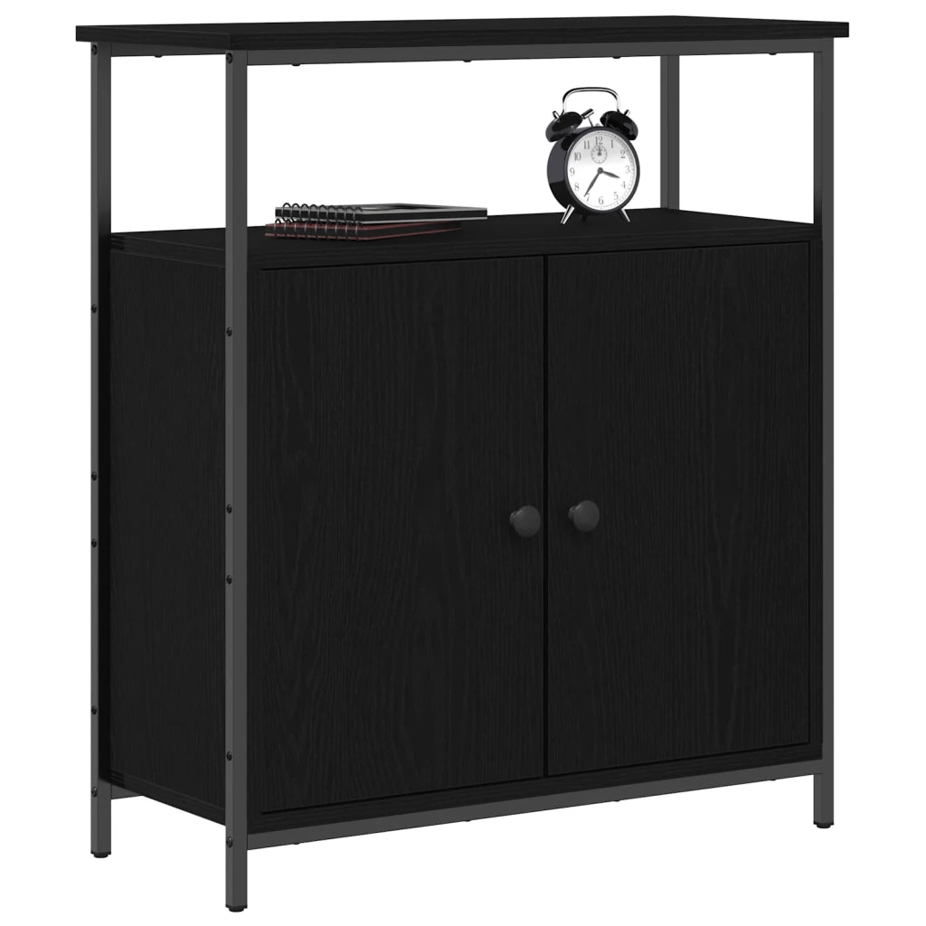 Credenza Rovere Nero 70 x 30 x 80 cm Legno multistrato 862972