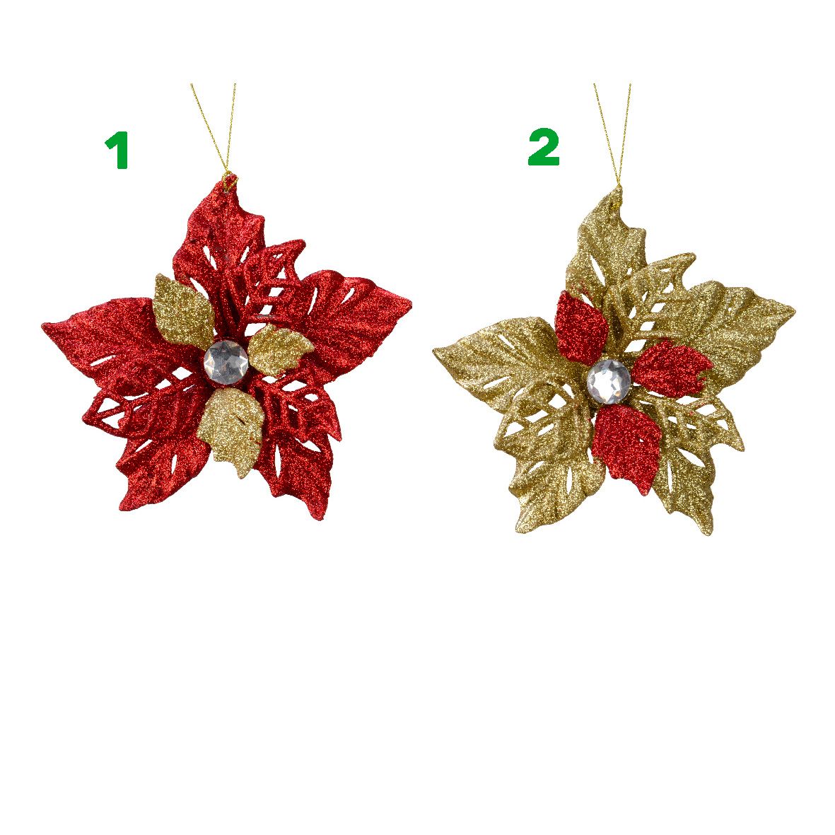 FIORI GLITTER ORO ROSSO 2 ASS