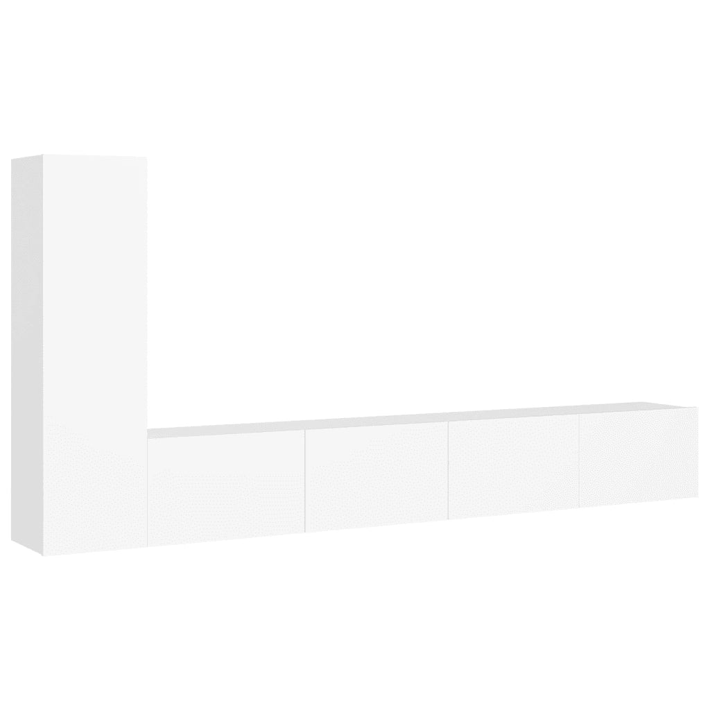Set Mobili Porta TV 3 pz Bianco in Legno Multistrato 3078675