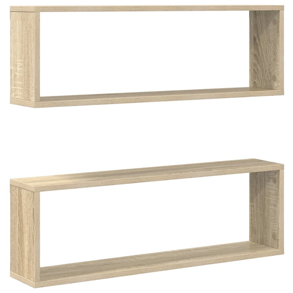 Mensole Parete Cubo 2pz Rovere Sonoma 80x15x26,5cm Multistrato 807115