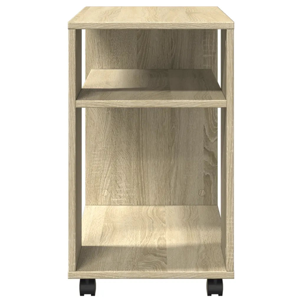 Tavolino con Ruote Rovere Sonoma 70x35x60 cm in Truciolato
