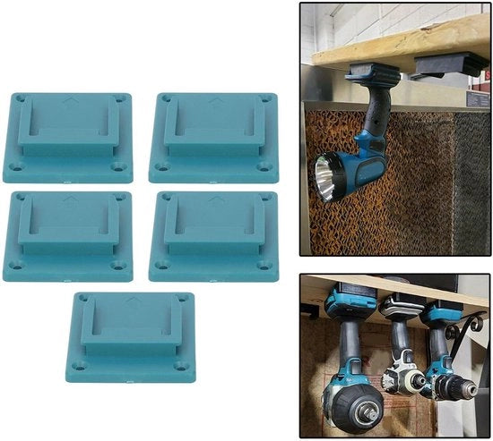 Set di 5 Otre per Montaggio a Mano per Supporti di Attrezzi Dock Mount - Compatibile con Batterie Lithio da 18V
