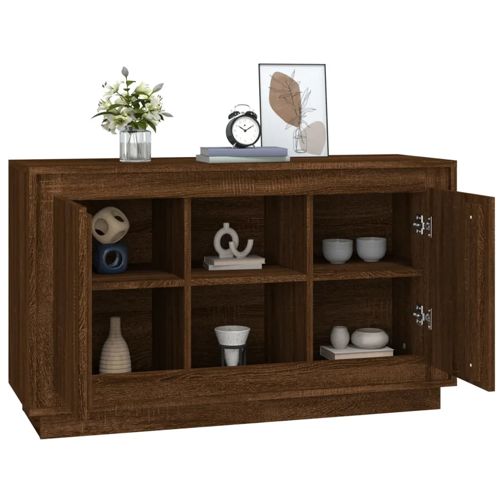 Credenza Rovere Marrone 102x35x60 cm in Legno Multistrato 831884