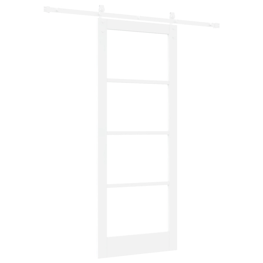 porta scorrevole  con set di accessori 'ORKDAL'Bianco Legno Massello e Vetro