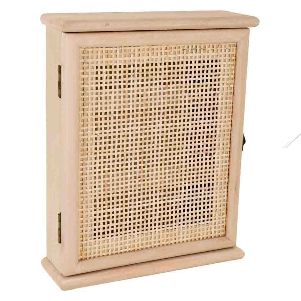 Scatola chiavi legno griglia marrone 24x7.5x30h cm