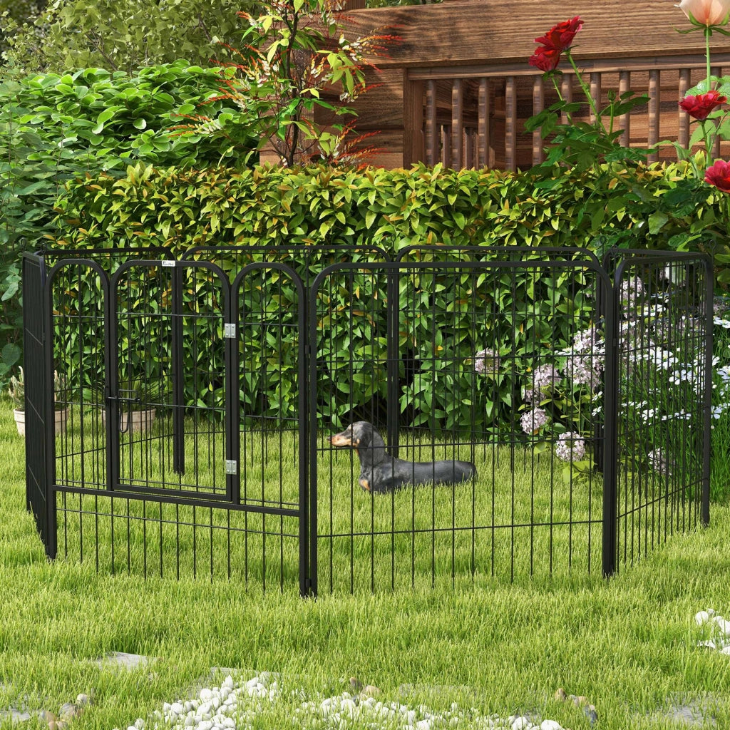 Recinto per Cani con Porta ¨C zephmum ¨C Grigio 80 cm 8 Pannelli