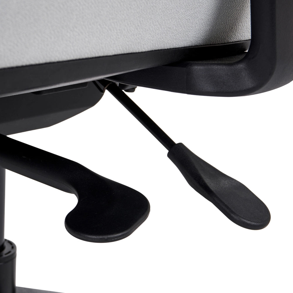 Sedia da ufficio ergonomica con schienale regolabile, seduta scorrevole, braccioli regolabili e supporto lombare grigio