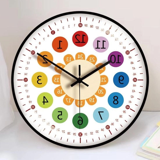 Orologio per bambini senza suono ticchettante - 30 cm orologio educativo per camera da letto bambini - per bambine e bambini - orologio per camera da letto cucina soggiorno camera da letto ufficio.