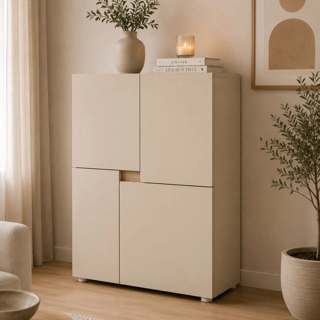Madia Lerinito, Credenza un Ripiano, 60x42x84h cm Beige Cashmere