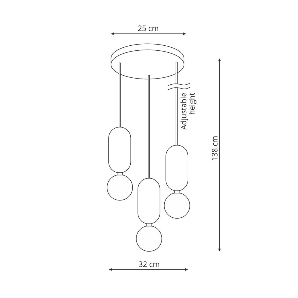 Lampada a sospensione Ballo bianca 3xG9 Light Prestige