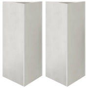 Fioriera rialzata per piante fiori giardino terrazze set da 2 triangolare 40 x 34,5 x 70 cm acciaio inox argento 02_0039103