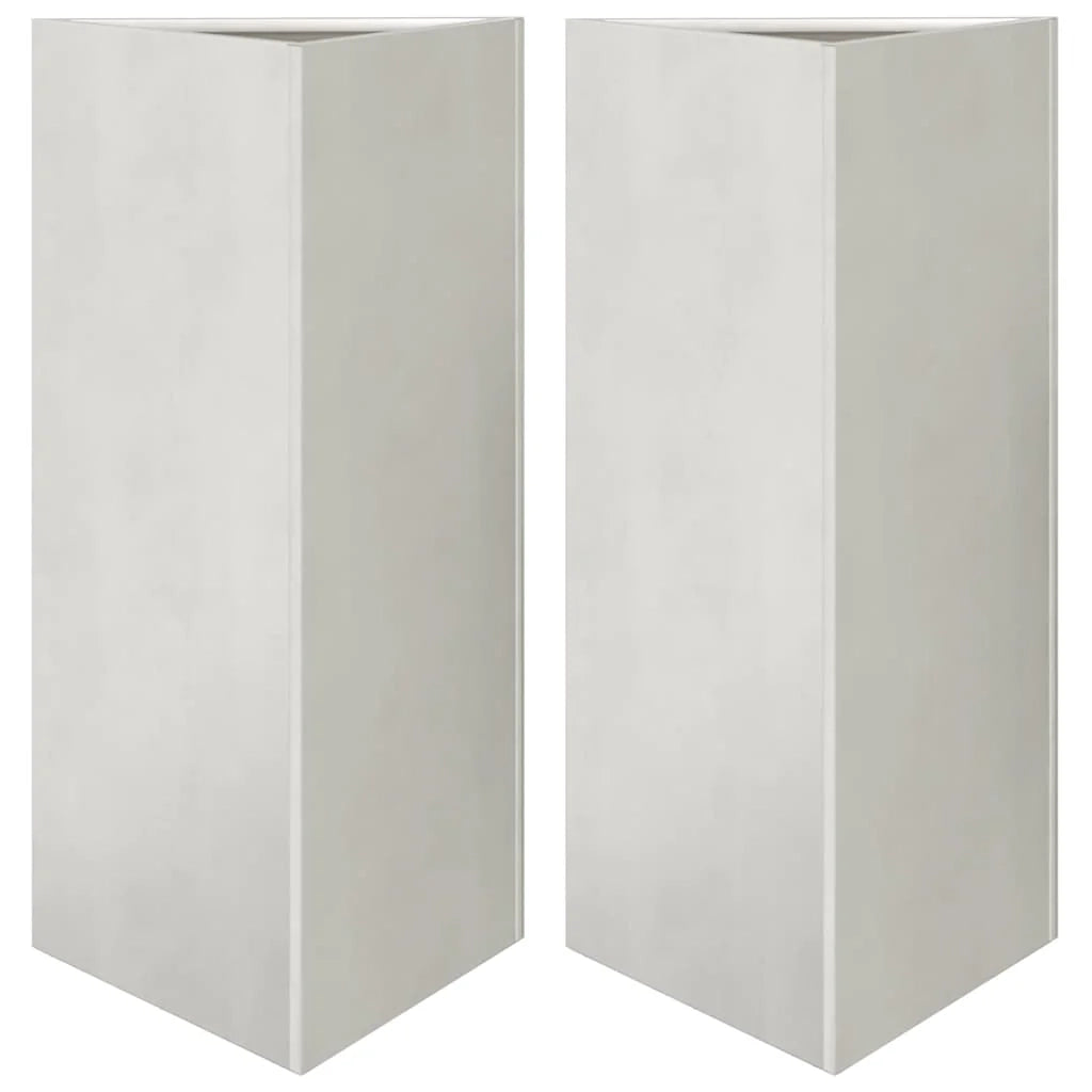 Fioriera rialzata per piante fiori giardino terrazze set da 2 triangolare 40 x 34,5 x 70 cm acciaio inox argento 02_0039103