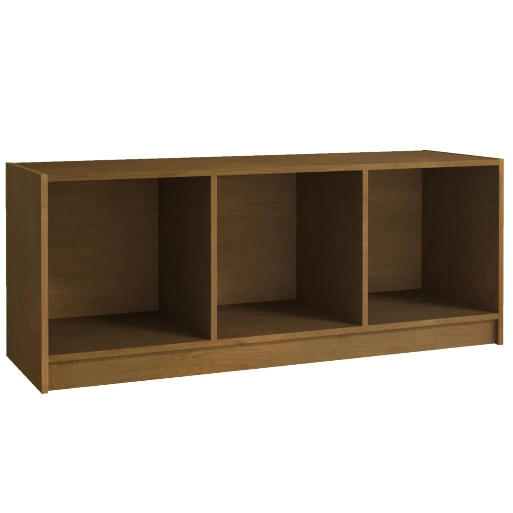 Mobile TV multimediale mensola TV credenza TV sala da pranzo soggiorno camera da letto color miele 104 x 33 x 41 cm legno di pino massiccio marrone 02_0027695