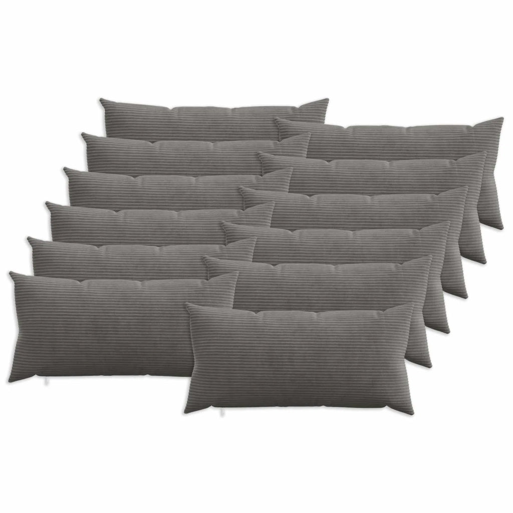 Federa 12 pcs HEERLEN Grigio Scuro 40 x 80 cm corduroy 909906