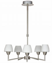 Lampadario Candellux Togo 35-10646 argento vetro bianco 5xG9