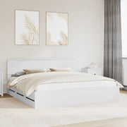 Struttura del letto-Giroletto-Rete del Letto Bianco 200 x 200 cm Legno Ingegnerizzato 474931