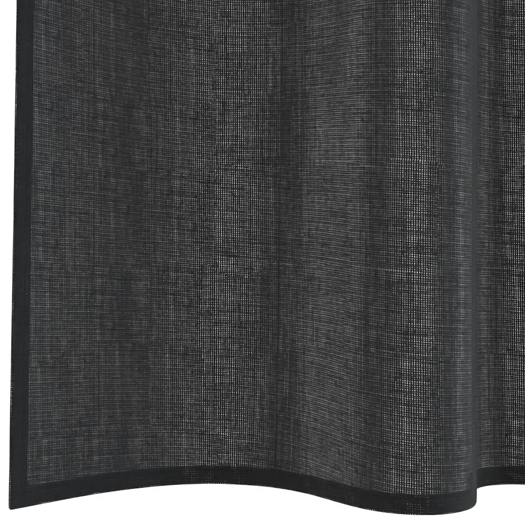 vidaXL Tende in Voile con Tasche per Aste 2 pz Nero