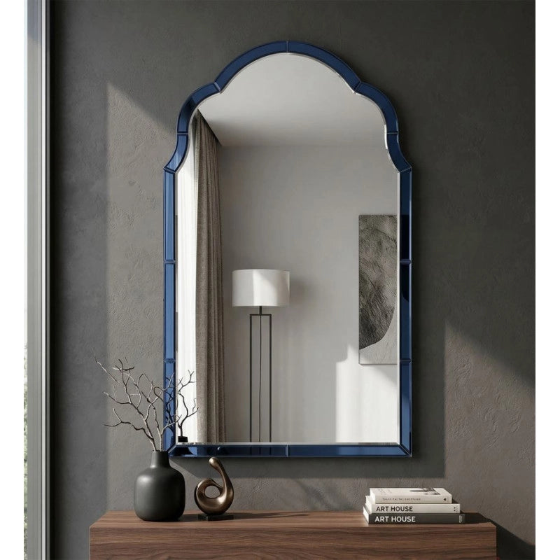 Specchio Da Muro Tangeri Blu cm 62x1x100 (misura Specchio cm 55x94)